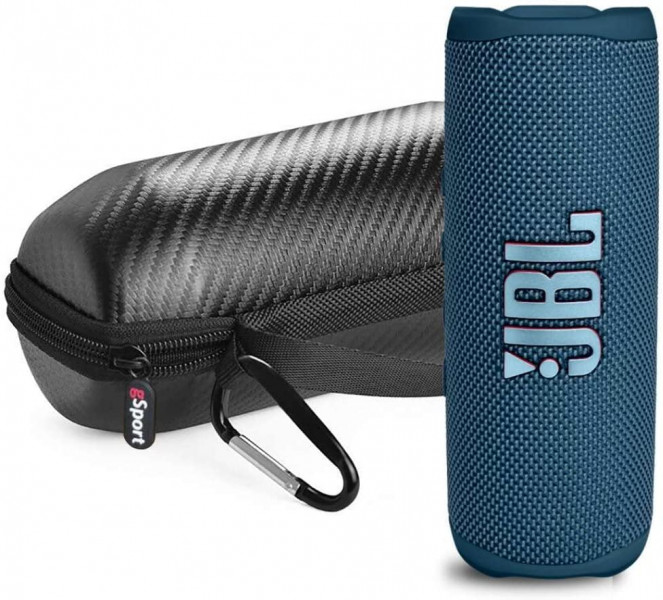   JBL FLIP 6 Blue   Carbon Fiber Case