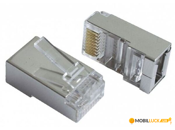   P88S-C6  Plug RJ-45 shilded Cat6 8P8C 50U gold 100pc   EVROMEDIA