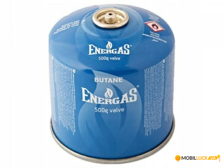   1- ENERGAS   (7/16) 500g/870ml.  / (EN417) BUTAN [12] (ENE500TV)