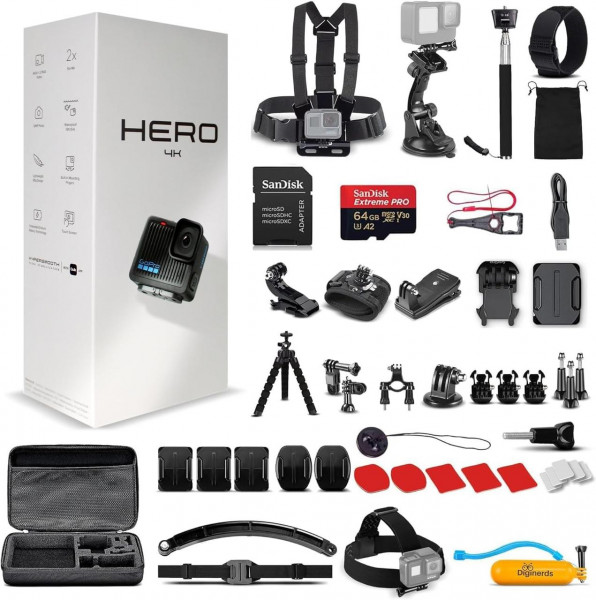 ����-������ GoPro Hero 4K Black Compact + 50-in-1 Accessory Kit