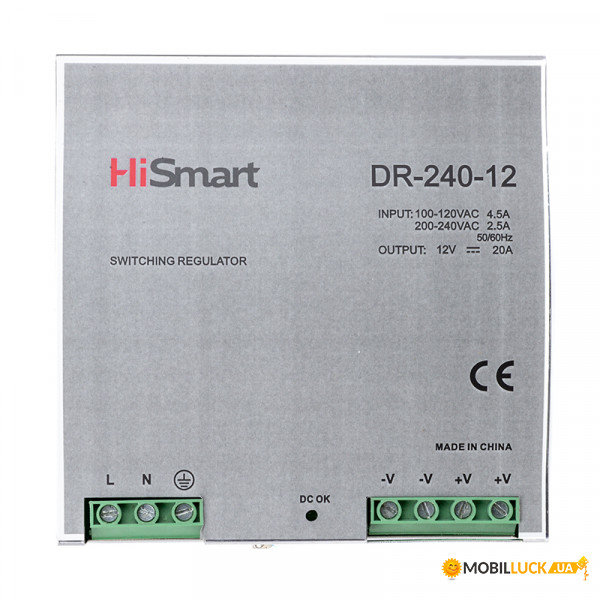   HiSmart 12V, 20A, 240W, DIN