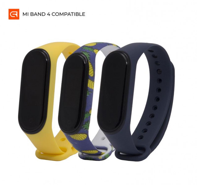  TPU Armorstandart Silicone  Xiaomi Mi Band 3 4 Bananas Midnight Blue/Pineapple/Yellow 3