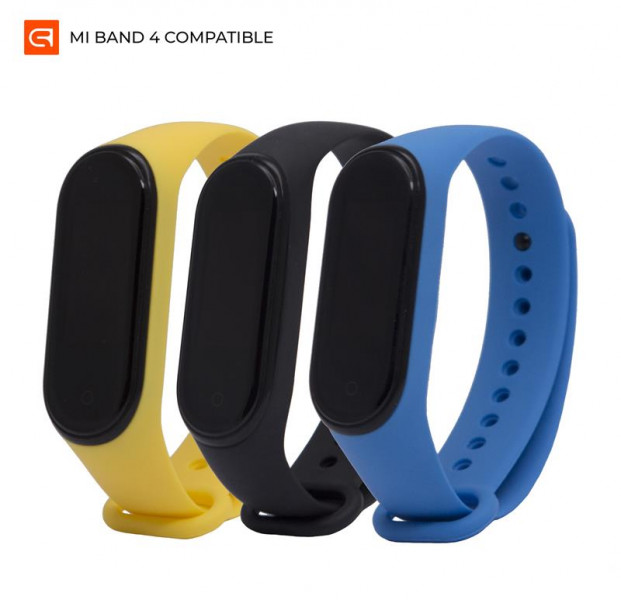  TPU Armorstandart Silicone  Xiaomi Mi Band 3 4 Sun Sky Black/Royal Blue/Yellow 3