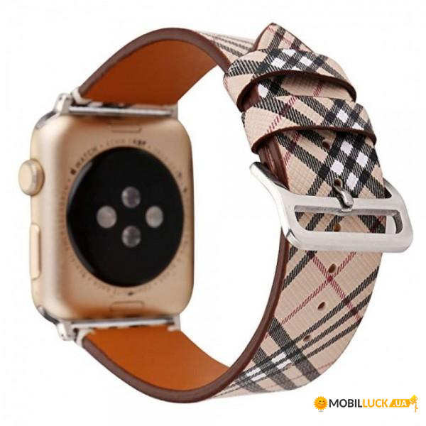  TTech Leather Skew Lattice Series  Apple Watch 42 mm/44 mm Beige (BS-000066640)