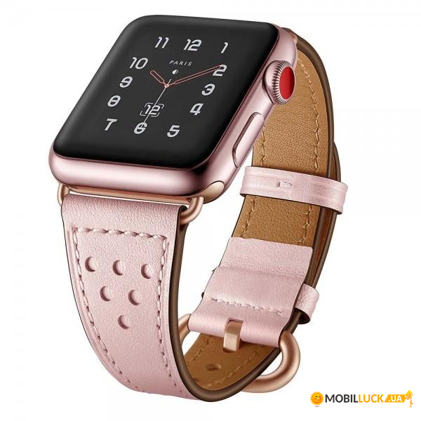  TTech Leather Holes Strap Series  Apple Watch 42 mm/44 mm Pink (BS-000066663)