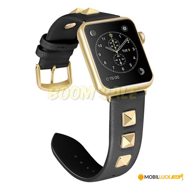  TTech Leather Fashion Rivet Series  Apple Watch 38 mm/40 mm Black