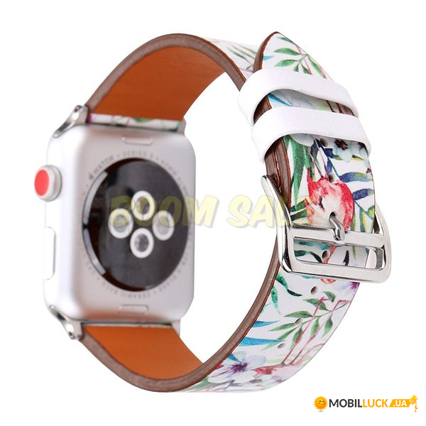  TTech Leather Flower Pattern Series  Apple Watch 42 mm/44 mm Flamingos