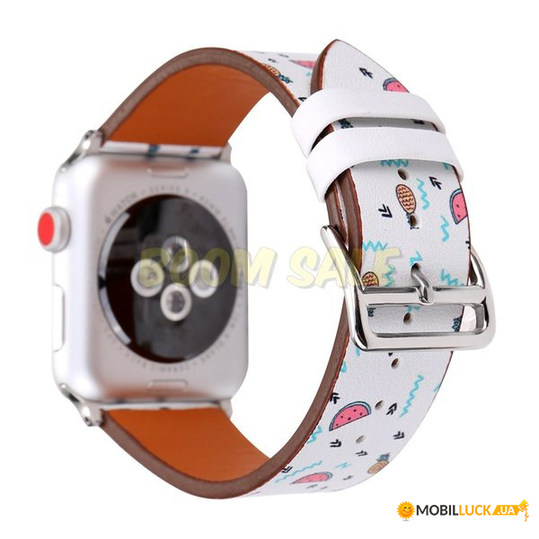  TTech Leather Flower Pattern Series  Apple Watch 42 mm/44 mm Fruit Flamingo