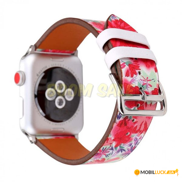  TTech Leather Flower Pattern Series  Apple Watch 38 mm/40 mm Red Flower Arrows