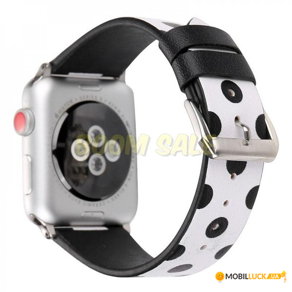  TTech Leather Polkadot Series  Apple Watch 42 mm/44 mm White Black