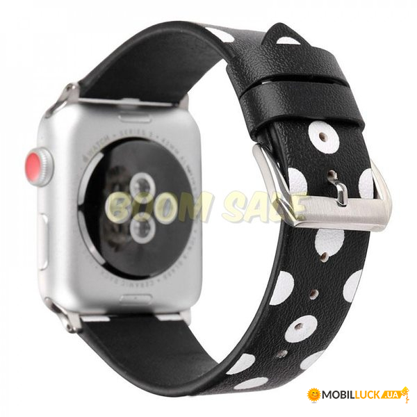  TTech Leather Polkadot Series  Apple Watch 38 mm/40 mm Black White