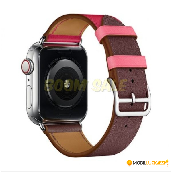  TTech Leather Single loop Series  Apple Watch 42 mm/44 mm Rose Red/Brown