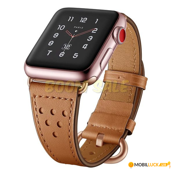  TTech Leather Holes Strap Series  Apple Watch 38 mm/40 mm Brown