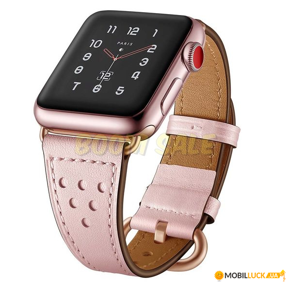  TTech Leather Holes Strap Series  Apple Watch 38 mm/40 mm Pink