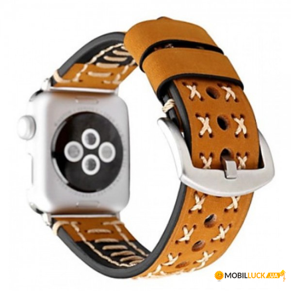  TTech Leather Thread Handmade Series  Apple Watch 42 mm/44 mm Brown (BS-000066636)