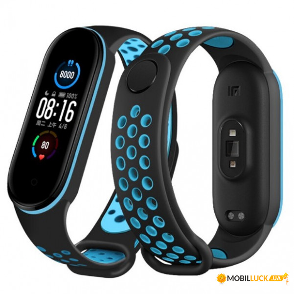  Nike Style BeCover  Xiaomi Mi Smart Band 5 Black-Blue (705150)