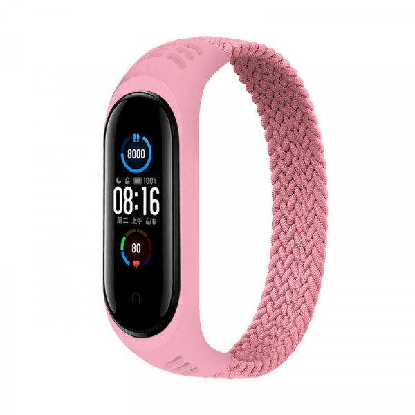  Elastic Nylon Style BeCover  Xiaomi Mi Smart Band 5 / Mi Smart Band 6 (Size M) Pink (706152)