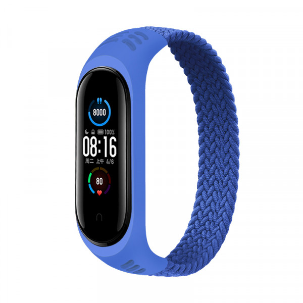  Elastic Nylon Style BeCover  Xiaomi Mi Smart Band 5 / Mi Smart Band 6 (Size L) Deep-Blue (706160)