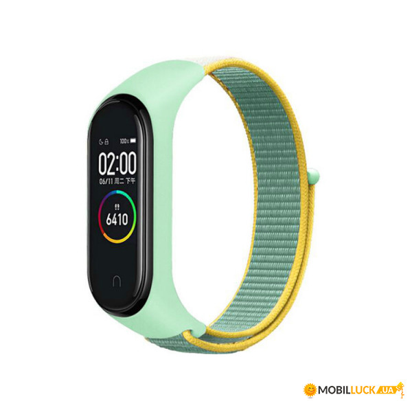  Nylon Style BeCover  Xiaomi Mi Smart Band 7 Green-Yellow (707660)