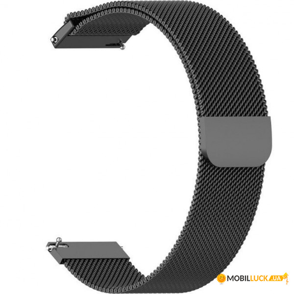  Milanese Style BeCover  Xiaomi Amazfit Bip (22mm) Lite/Bip S Lite/GTR 42mm/GTS/TicWatch S2/TicWatch E/GTS 3/GTS 2 mini Black (707735)