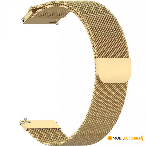  Milanese Style BeCover  Xiaomi Amazfit Bip (22mm) Lite/Bip S Lite/GTR 42mm/GTS/TicWatch S2/TicWatch E/GTS 3/GTS 2 mini Gold (707738)