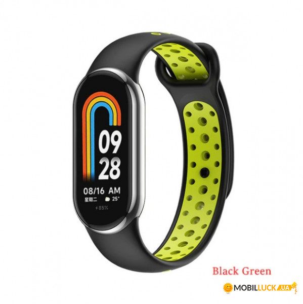  Vents Style Becover Xiaomi Mi Smart Band 8 Black-Green (709416)