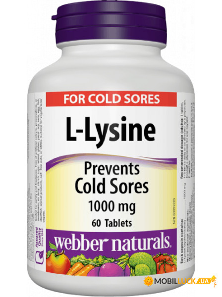  Webber Naturals L-Lysine 60  (4384303425)