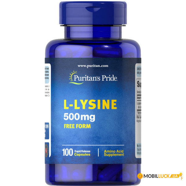  Puritan's Pride L-Lysine 500 mg 100 