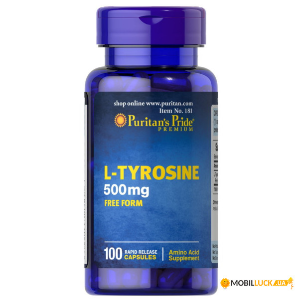  Puritan's Pride L-Tyrosine 500 mg 100 