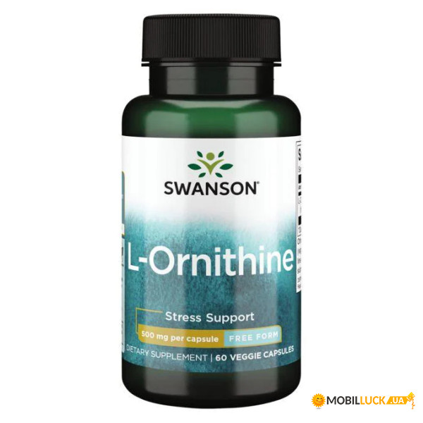  Swanson L-Ornithine 500mg 60veg caps