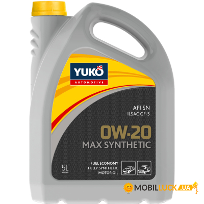   Yuko MAX SYNTHETIC 0W-20 5 (4823110400920)