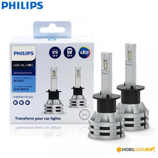    PHILIPS 11258UE2X2 H1 19W 12-24V Ultinon Essential G2 6500K