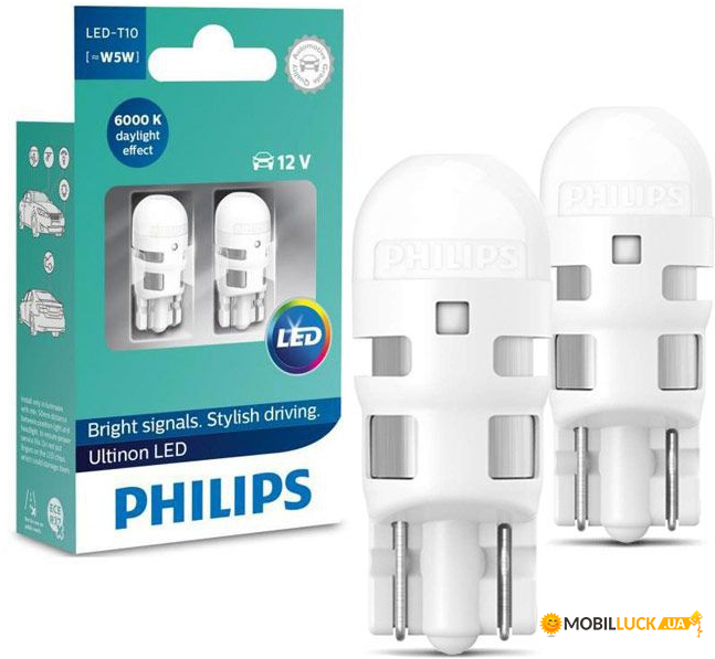   Philips 11961ULWX2 T10 LED 6000K 12V B2