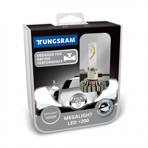   LED   Tungsram Megalight LED  200 12V H1 24W 6000K (2 ./)