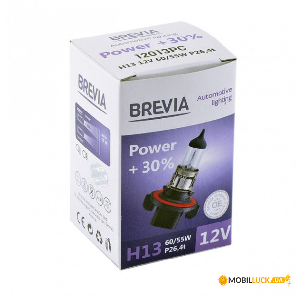  BREVIA H13 12V 60/55W P26.4t Power +30 CP (10/200 .) (12013PC)