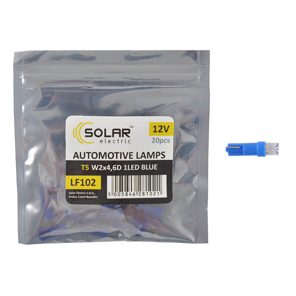  Solar LED 12V T5 W2x4.6d 1leds blue 1. (20.)  .   (LF102_P)