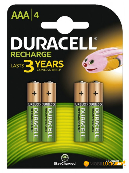  Duracell Recharge DC2400, AAA/(HR03), 750mAh, Ni-MH,  4