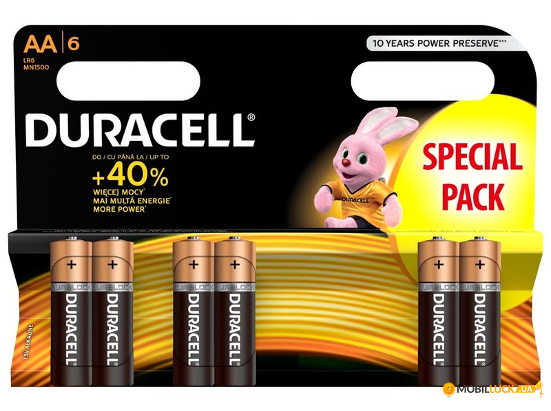   Duracell Duralock Basic, AA/LR6, 1.5V,  6