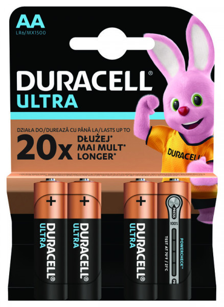   Duracell Ultra Powercheck, AA/LR6, 1.5V,  4