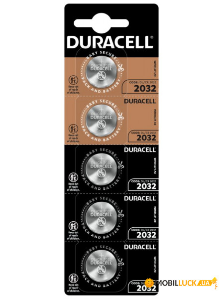   Duracell CR2032 5BL, 3V,  5