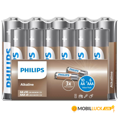  Philips Entry Alkaline  AA   10 6  (LR036A16F/10)