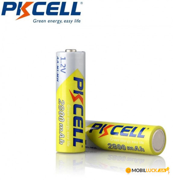  PKCELL HR06/AA 2800mAh NiMH Rechargeable Battery, Blister/2pcs (PC/AA2800-2B)