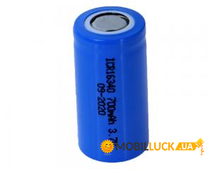  16340/CR123 Li-Ion Batimex L16340-700, 700mAh, 1.4A, 4.2/3.7/2.75V, Flat Top, Blue