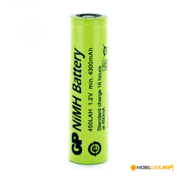   GP 450LAH-B, Ni-MH 4/3FA, 4500mAh, 1.2V, 12.9A, flat top