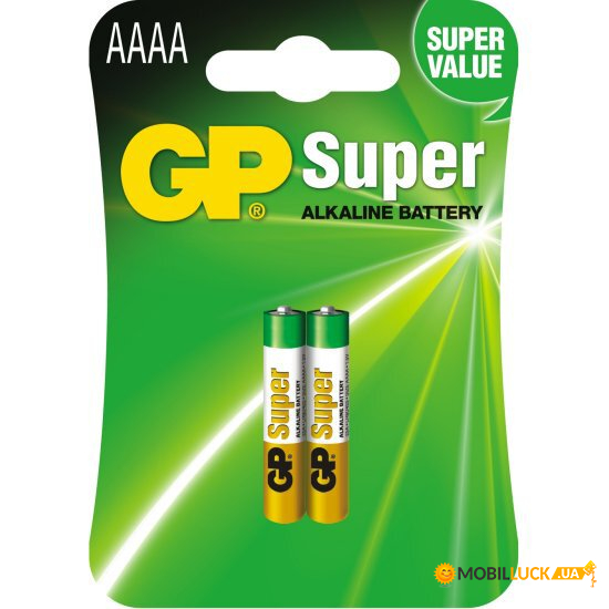   GP Super Alkaline GP25A-2U2, AAAA, 1.5V,  2