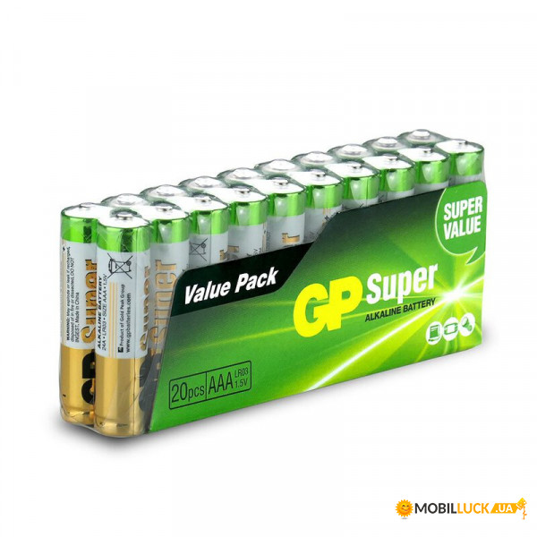   GP Super Alkaline GP24A-2VS20, AAA/LR03,  20