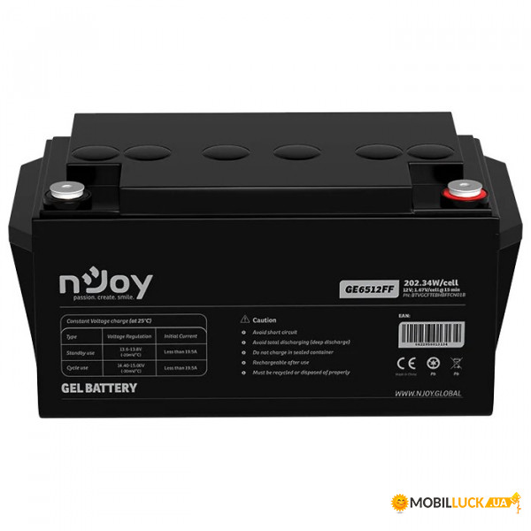   Njoy GE6512FF 12V 65AH (BTVGCFTEBHBFFCN01B) GEL