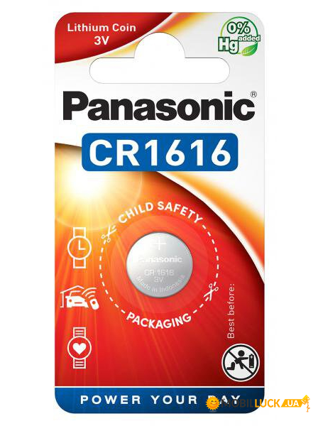   Panasonic Lithium Coin CR1616, 3V,  1