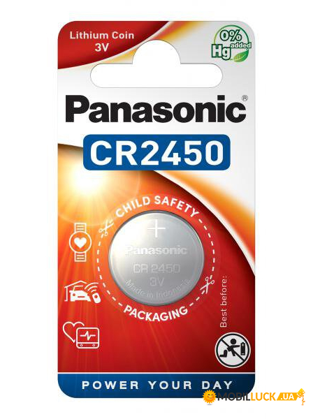 ˳  Panasonic Lithium Coin CR2450, 3V,  1