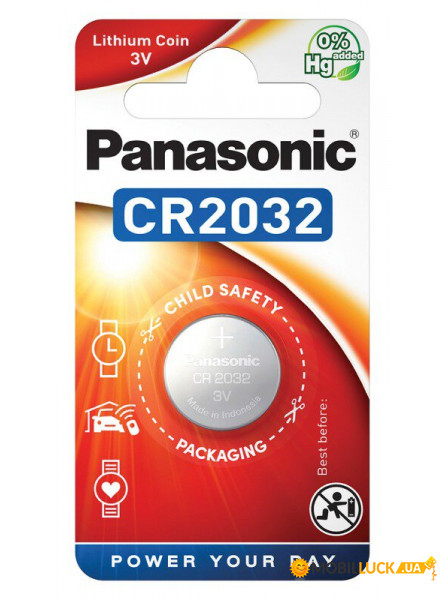   Panasonic Lithium Power CR-2032EL/1B, CR2032, 3V,  1